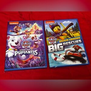 Nickelodeon Paw Patrol Set of 2 NEW DVDS Puplantis and Brave Heroes Big Rescues